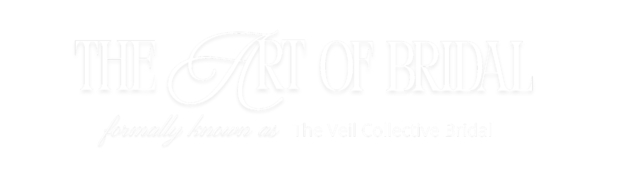 The Art of Bridal formally known as The Veil Collective white logo with a transparent background
