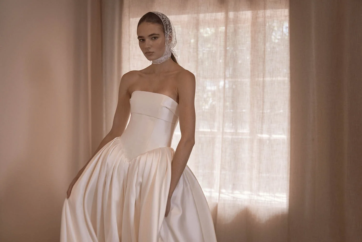 Victorie by Vagabond Bridal, Available exclusively at The Art of Bridal, bridal boutique in Brisbane, Queensland. Perfect for brides searching for a minimalist wedding dress that feels effortlessly modern yet timeless, Victoire is ideal for those dra