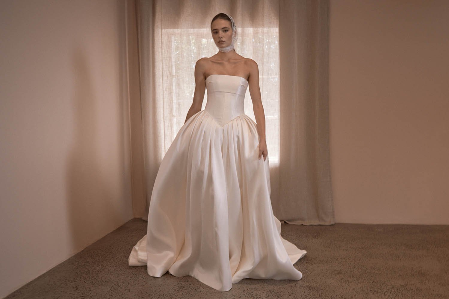 Victorie by Vagabond Bridal, Available exclusively at The Art of Bridal, bridal boutique in Brisbane, Queensland. Perfect for brides searching for a minimalist wedding dress that feels effortlessly modern yet timeless, Victoire is ideal for those dra