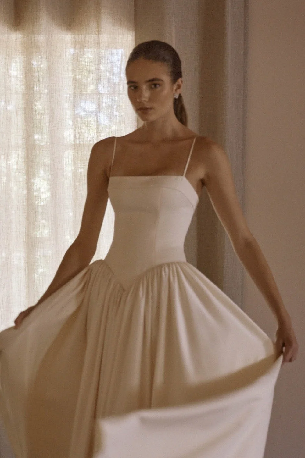 Anais by Vagabond Bridal, Available exclusively at The Art of Bridal boutique in Brisbane, Queensland. Perfect for brides searching for a satin wedding dress that feels understated yet refined, Anaïs is ideal for those drawn to modern minimalist brid