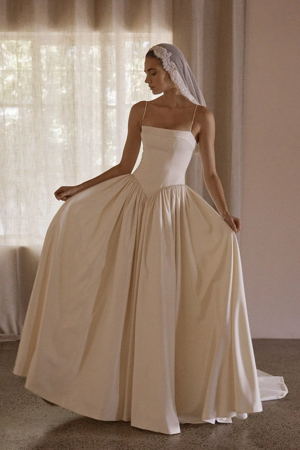 Anais by Vagabond Bridal, Available exclusively at The Art of Bridal boutique in Brisbane, Queensland. Perfect for brides searching for a satin wedding dress that feels understated yet refined, Anaïs is ideal for those drawn to modern minimalist brid