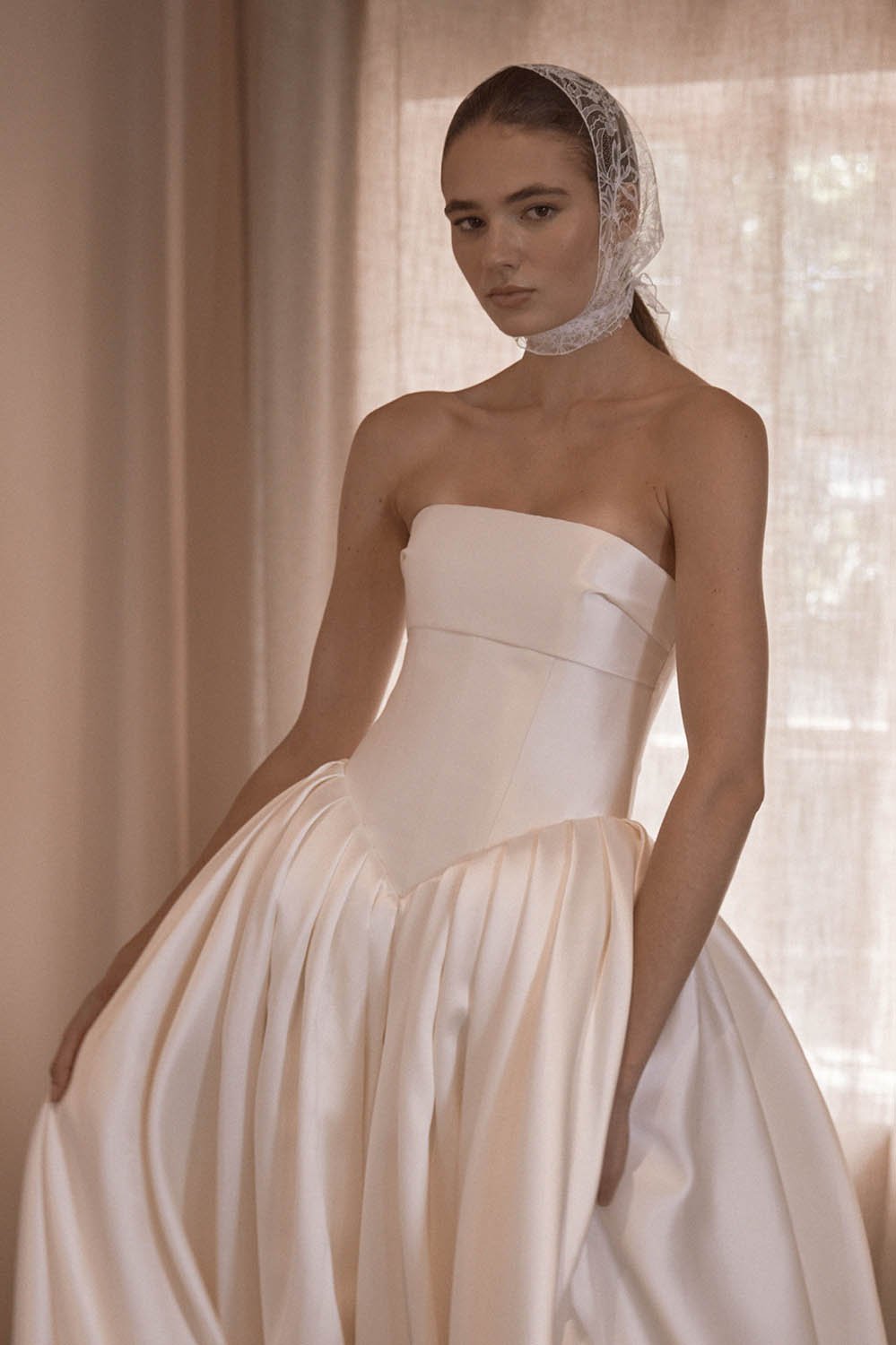 Victorie by Vagabond Bridal, Available exclusively at The Art of Bridal, bridal boutique in Brisbane, Queensland. Perfect for brides searching for a minimalist wedding dress that feels effortlessly modern yet timeless, Victoire is ideal for those dra