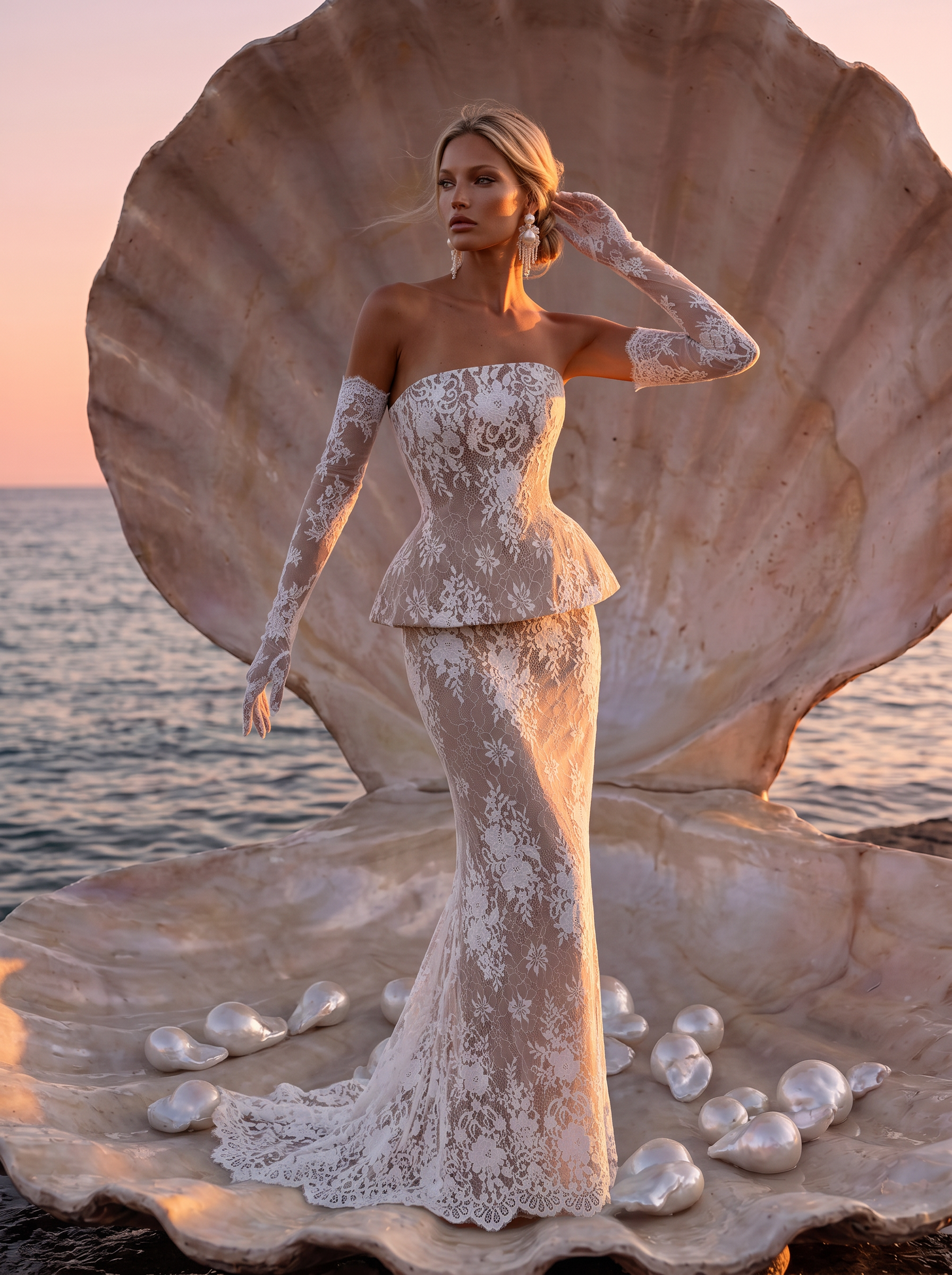 Rhea by Romanova Atelier available at The Art of Bridal. A lace two piece offering modern and elegant styling for your wedding day.