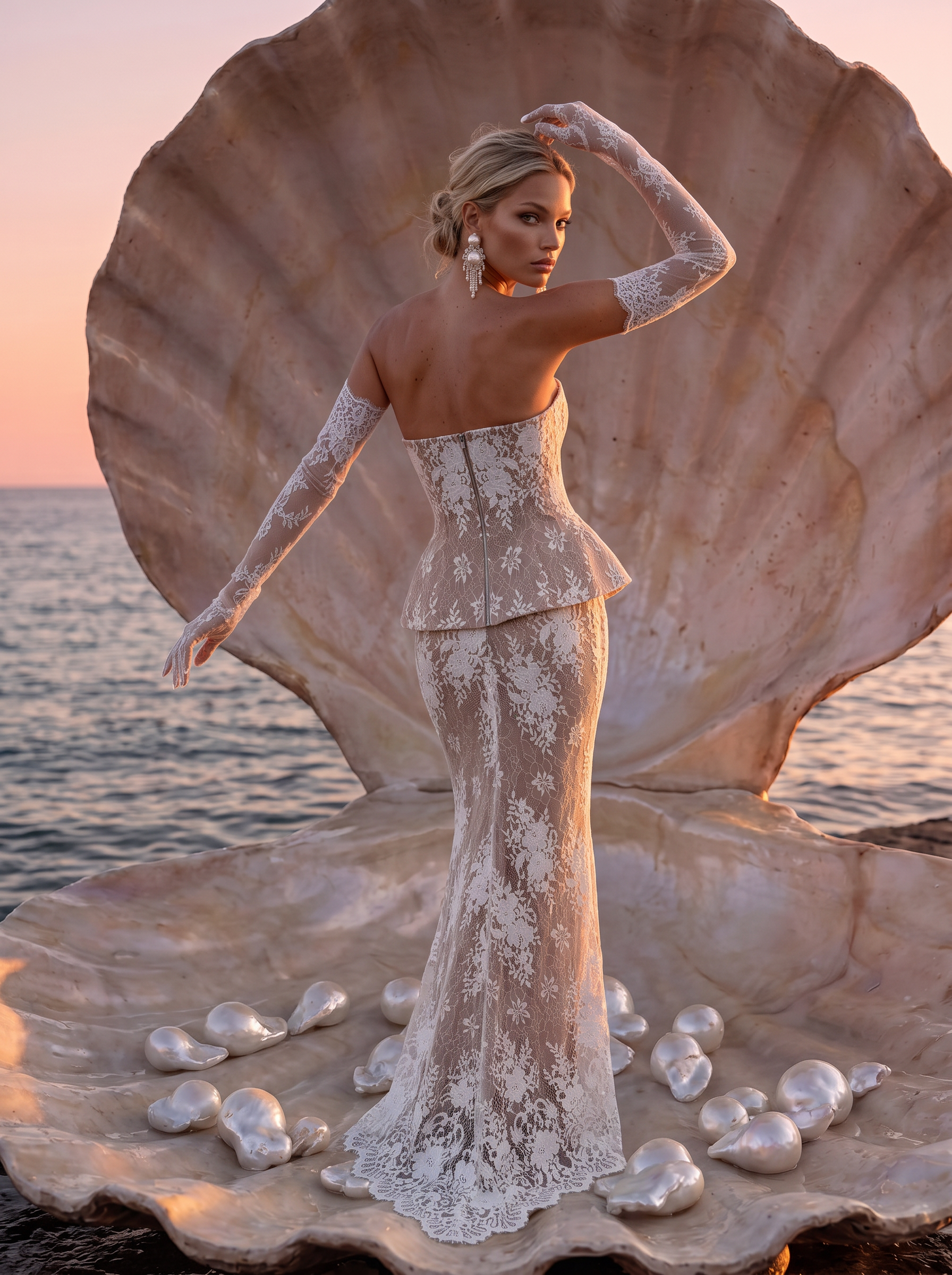 Rhea by Romanova Atelier available at The Art of Bridal. A lace two piece offering modern and elegant styling for your wedding day.