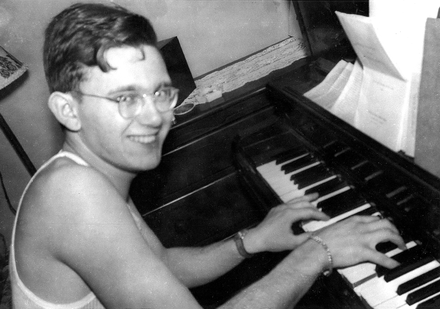 Young Arthur Secunda at Piano