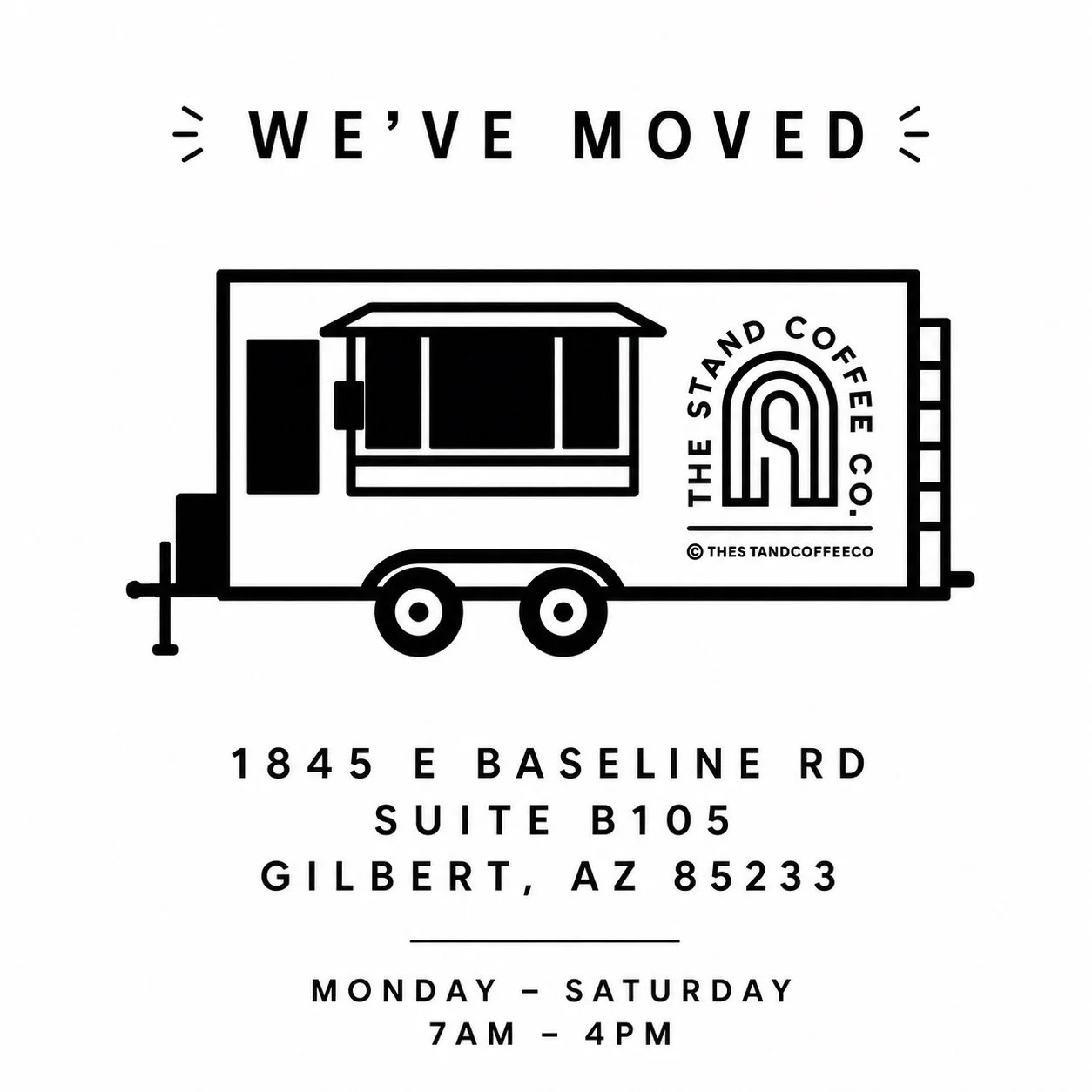 At our new spot! 

We&rsquo;ve moved parking lots and will be operating from our future cafe&rsquo;s parking lot during build-out! 
We&rsquo;re just a mile down the road from the old space. 
See you soon! ☕️