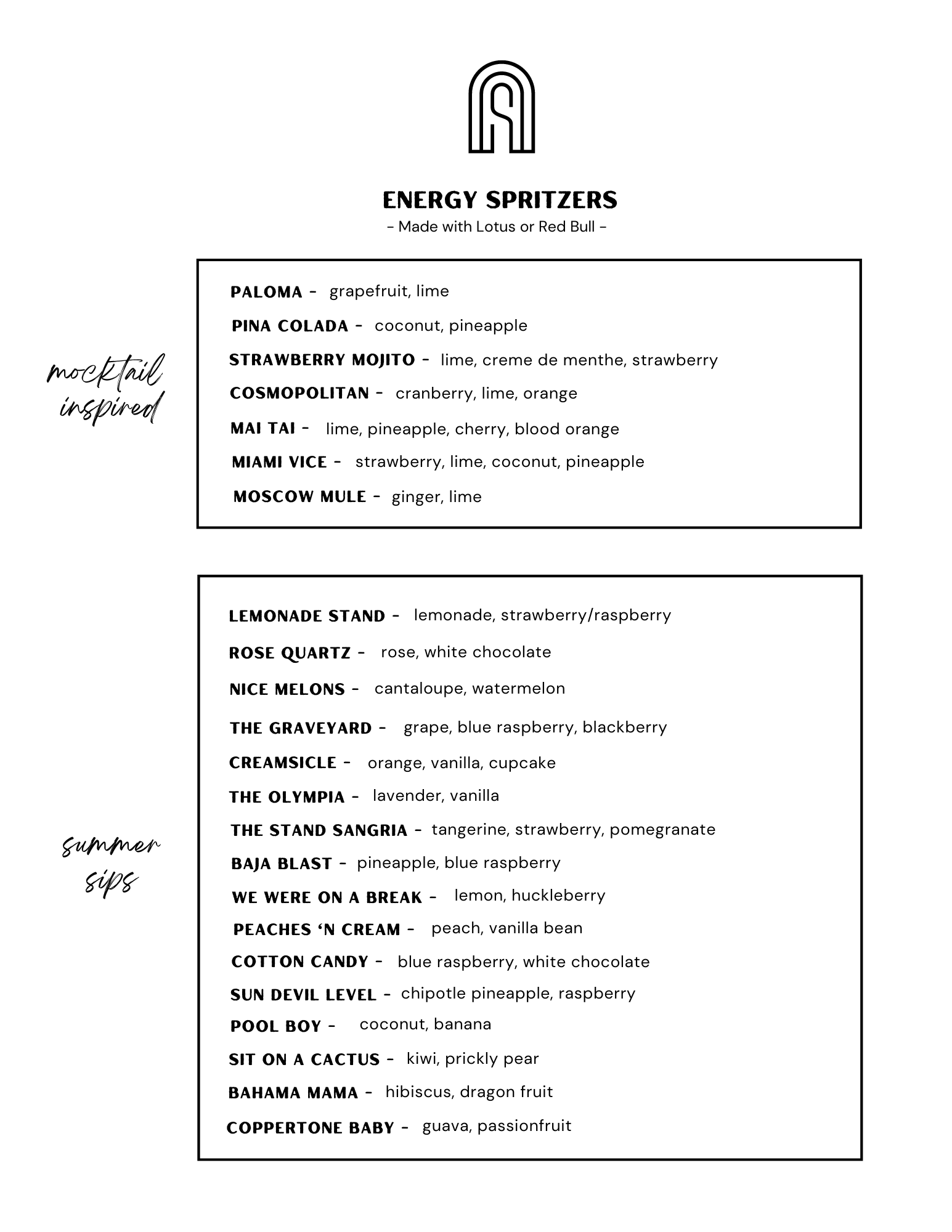 Menu — The Stand