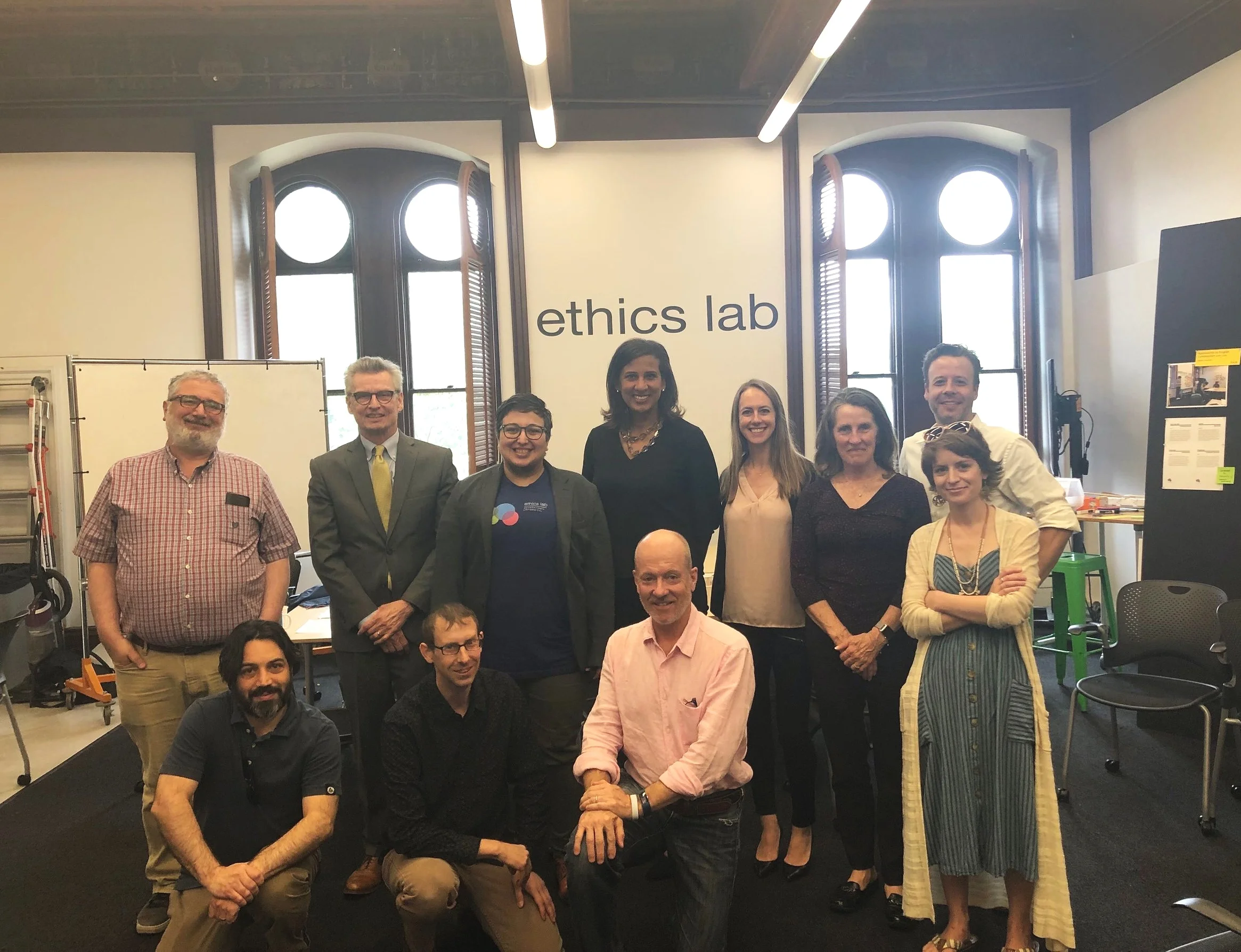 I am pictured here with colleagues as well as faculty affiliates from across the curriculum, whose classes I facilitated interactive ethics activities in in the ‘18-’19 school year, including: Kobbi Nissim, Computer Science Nicole Bibbins Sedaca, School of Foreign Service David Lipscomb, Writing Holly Wise, School of Business Evan Barba and J.R. Osborn, Communications, Culture and Technology Griffin Thompson, Global Human Development