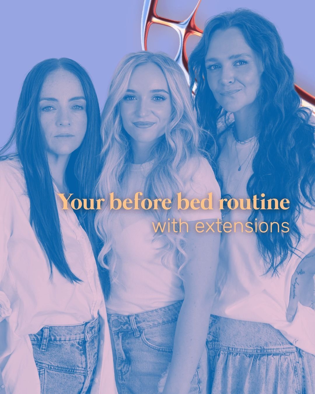Your before-bed routine with extensions 🙋&zwj;♀️

1. Brush ends gently to prevent tangles and avoid pulling on the bonds.

2. Apply a lightweight serum to mid-lengths and ends to keep hair hydrated and silky (never on the bonds).

3. Secure in a loo