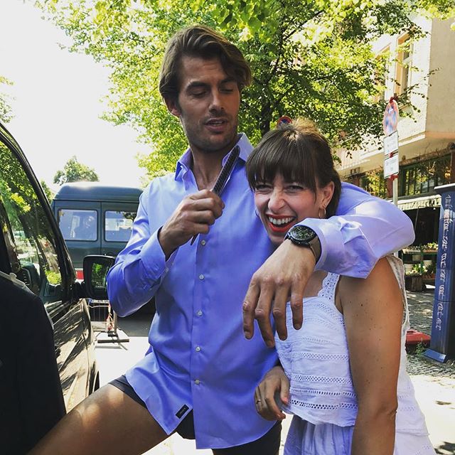 What a day- I get my #hair done by #model @bigjldn - hot day in #berlin!#campaign #aw18 #photoshooting for @felixw_official #photographer @florianrenner #grooming by me @makeupbyisabell #makeup #makeupartist #fashion #lovemyjob using @drhauschkalive