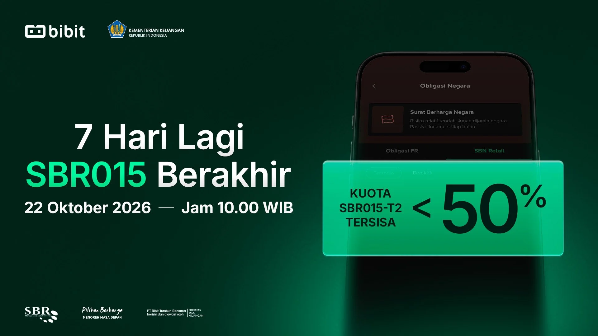 SBN SBR015 Berakhir Minggu Depan, Kuota Semakin Menipis