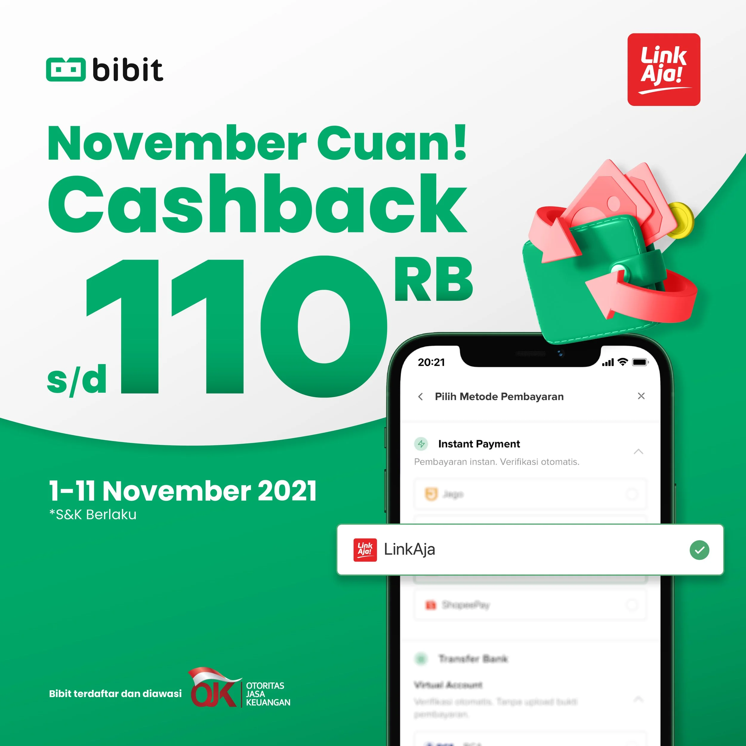 Promo November 2021: Bulan Baru Promo Baru! Ada Cashback 110 ribu dari LinkAja