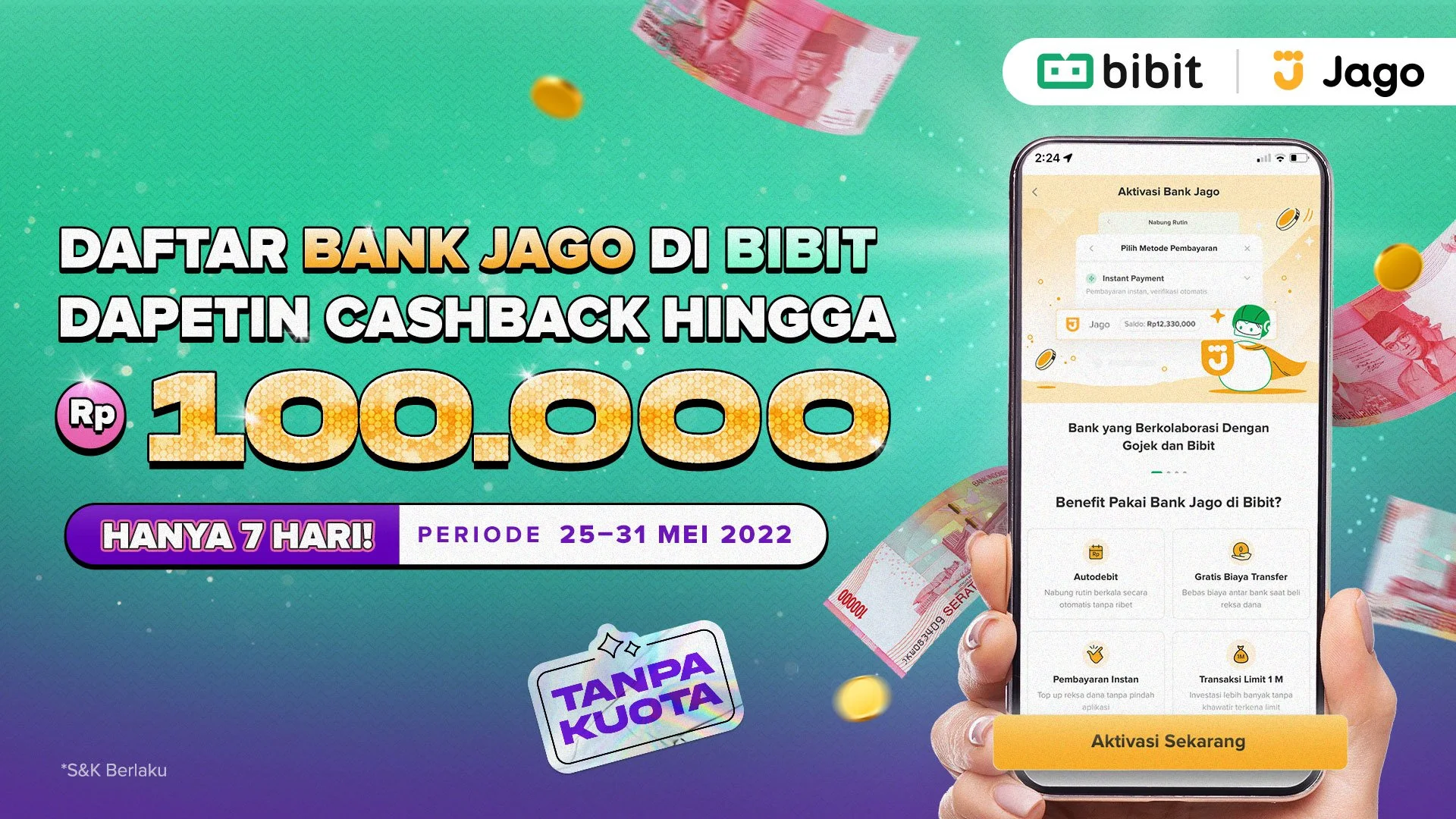 Promo Mei 2022: Registrasi Bank Jago Pasti Dapat Cashback Hingga 100 Ribu!