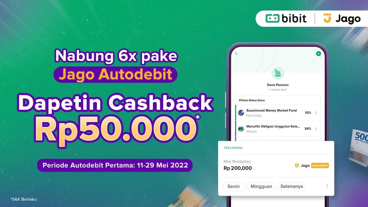 Nabung Rutin 6x Pakai Jago Autodebit, Dapat Cashback Rp50rb!
