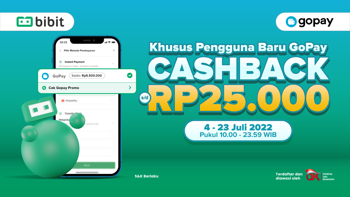Promo Juli 2022: Pertama Nabung Pakai GoPay, Dapat Cashback Rp25 Ribu!