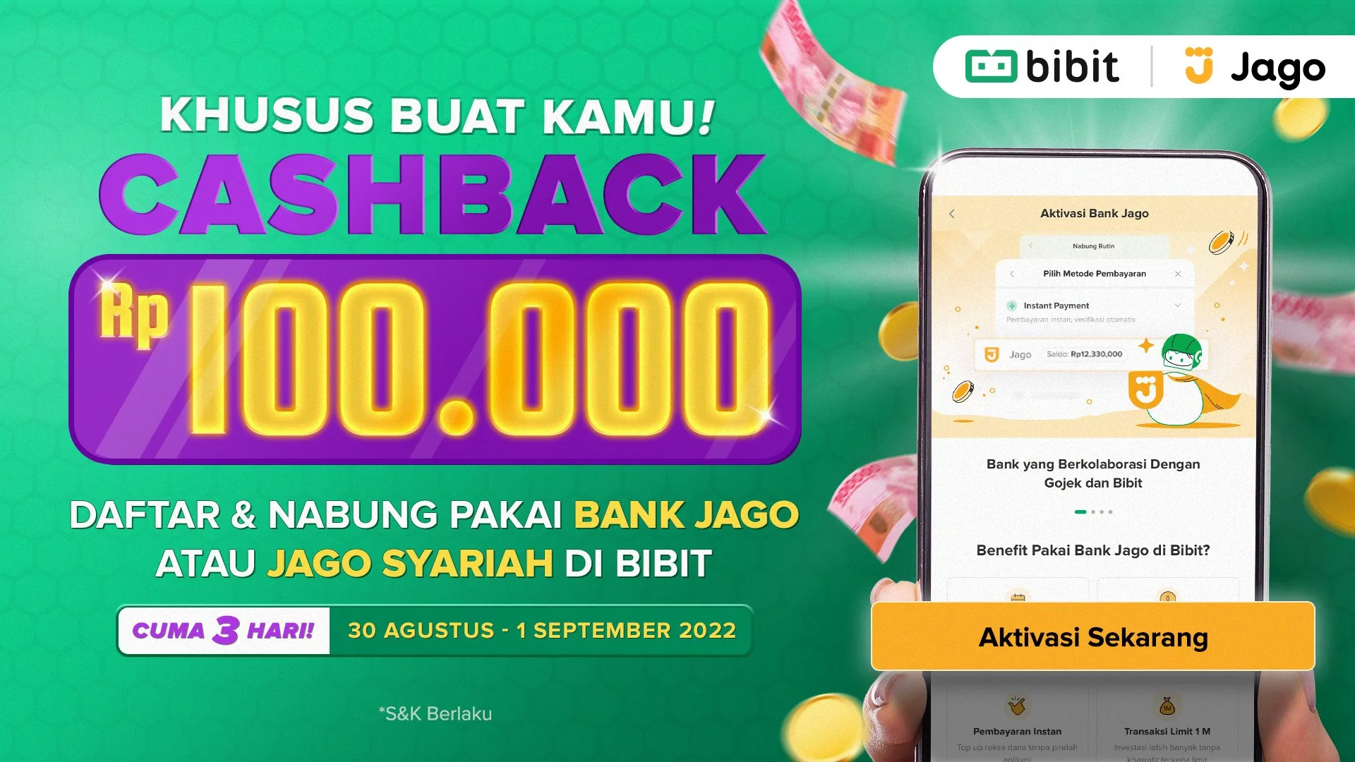 Buka Rekening Jago atau Jago Syariah dan Nabung di Bibit, Bonus Reksa Dana Rp100 Ribu!