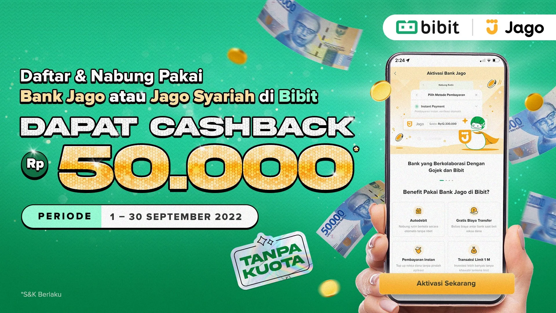Daftar Jago atau Jago Syariah dan Nabung di Bibit, Bonus Reksa Dana Rp50 Ribu!
