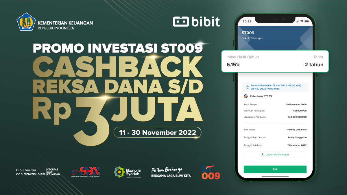  Investasi ST009 dan Dapatkan Cashback hingga Rp3 Juta