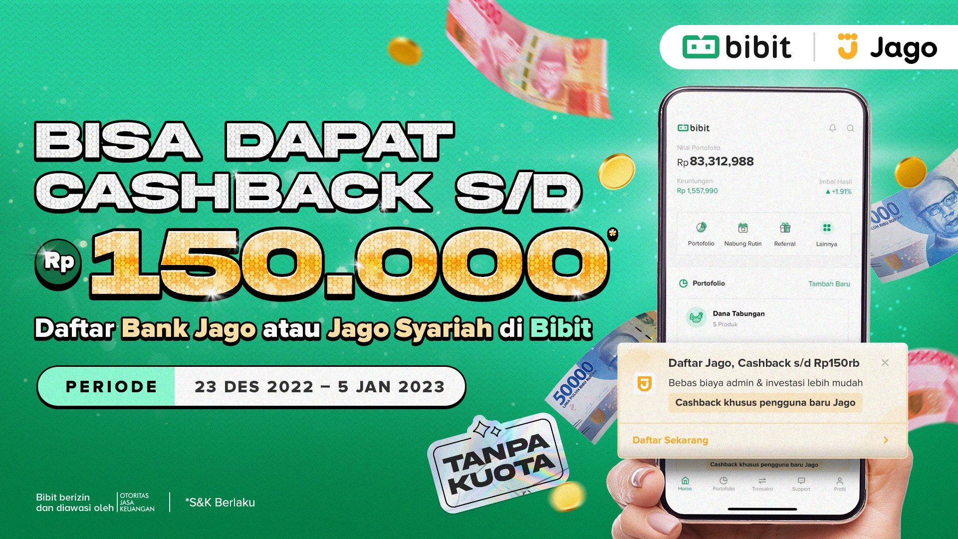 Promo Kejutan: Buka Akun Bank Jago Pasti Dapat Cashback hingga Rp150 Ribu