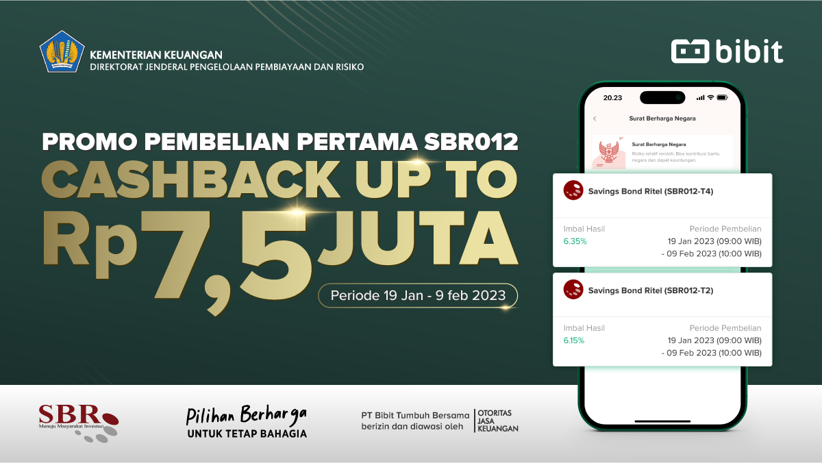 Promo Pembelian Pertama SBR012 untuk Bibit Premium, Cashback hingga Rp7,5 Juta