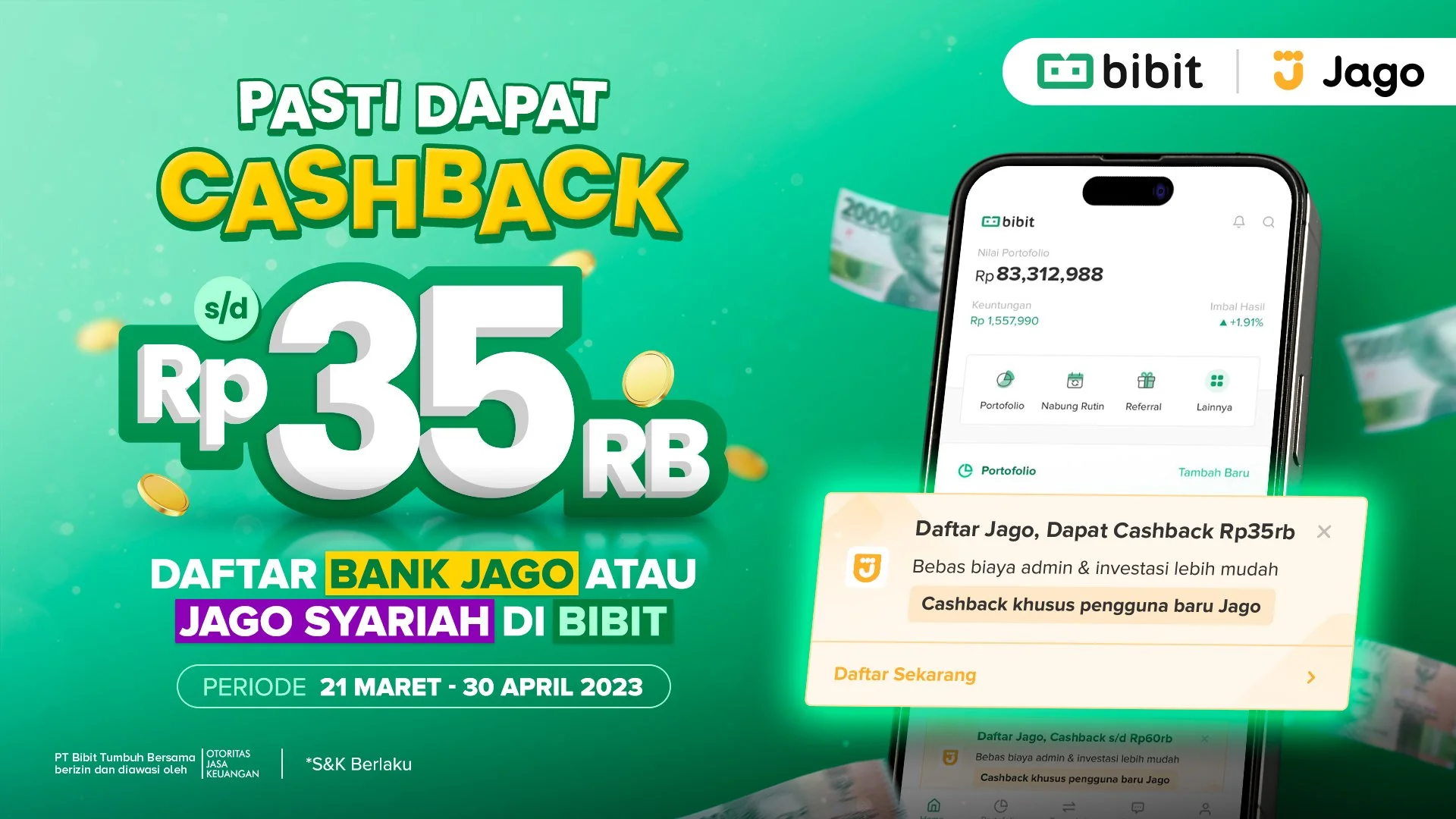 Buka Akun Bank Jago dan Beli Reksa Dana Dapat Cashback Rp35 Ribu