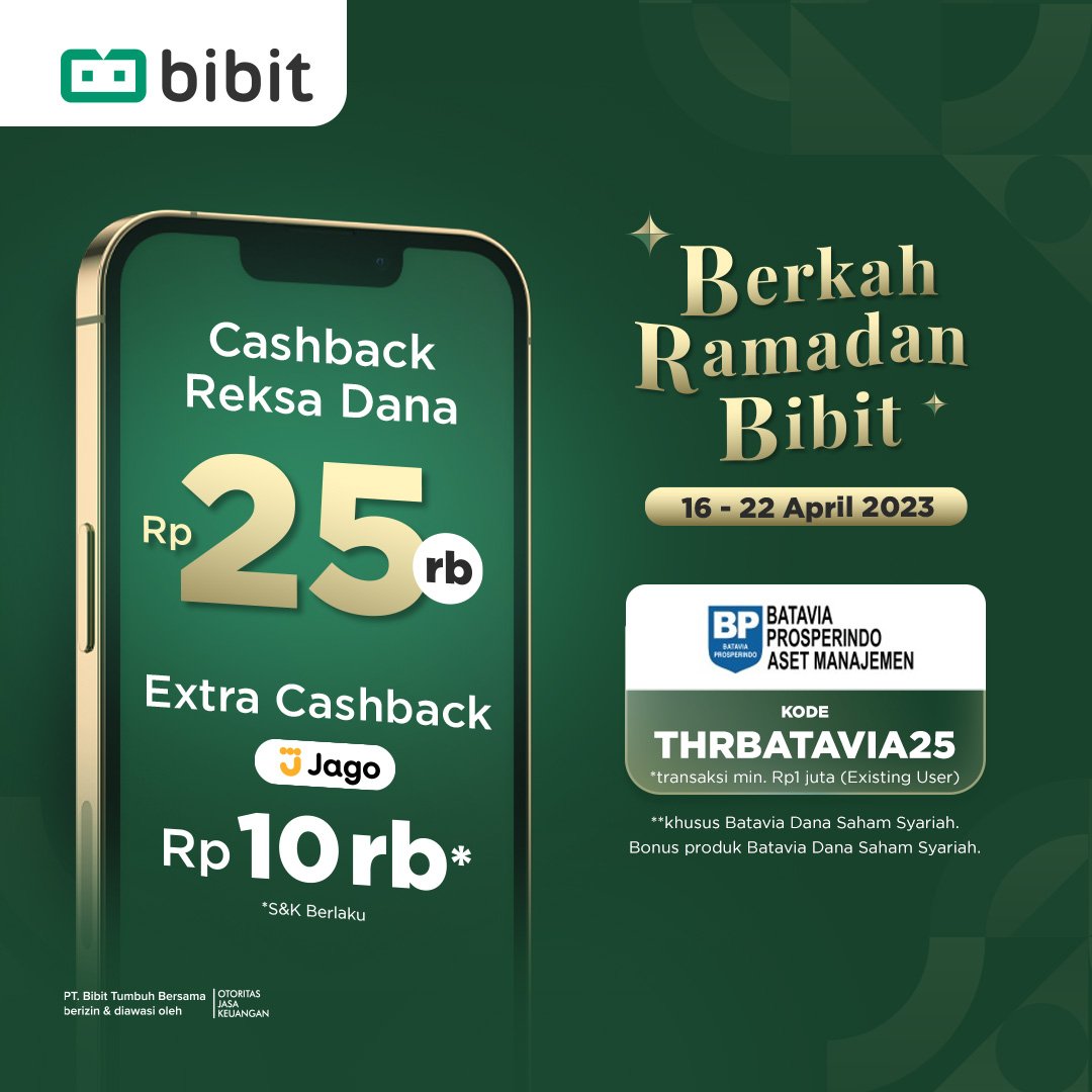 Berkah Ramadan Bibit: Promo Batavia, Bonus Cashback Reksa Dana Rp25 Ribu!