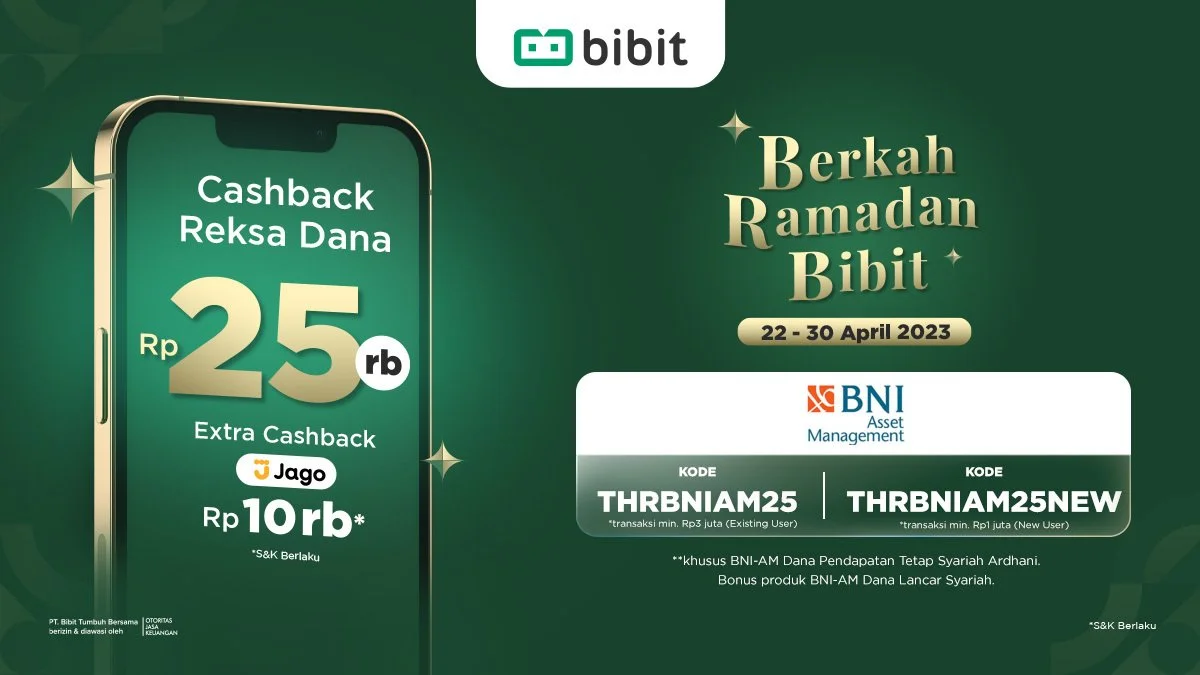 Berkah Ramadan Bibit: Promo BNI-AM, Bonus Cashback Reksa Dana Rp25 Ribu!