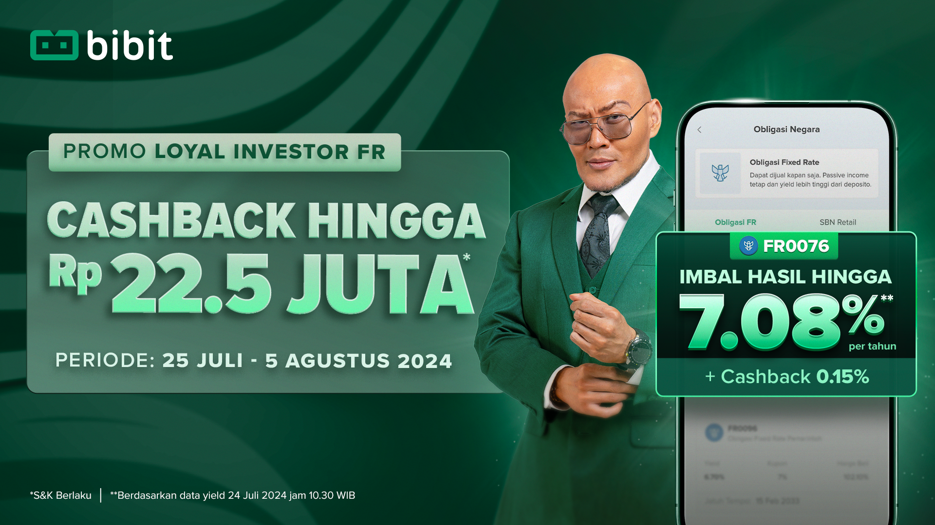 Promo Loyal Investor: Investasi Obligasi FR di Bibit dan Raih Cashback Rp22,5 Juta