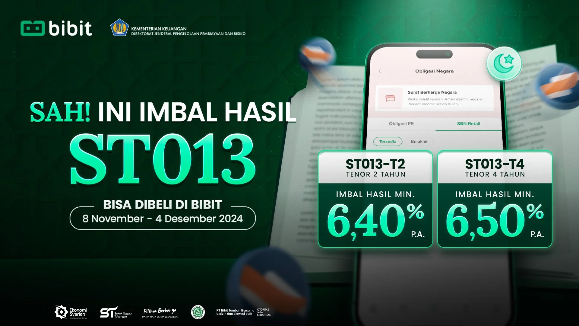 SAH! Kupon Minimal ST013 Tembus 6,50% per Tahun