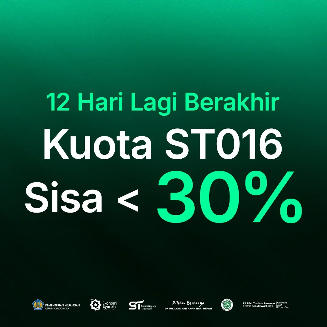 12 Hari Lagi Berakhir, Kuota SBN ST016 Tersisa 30% 