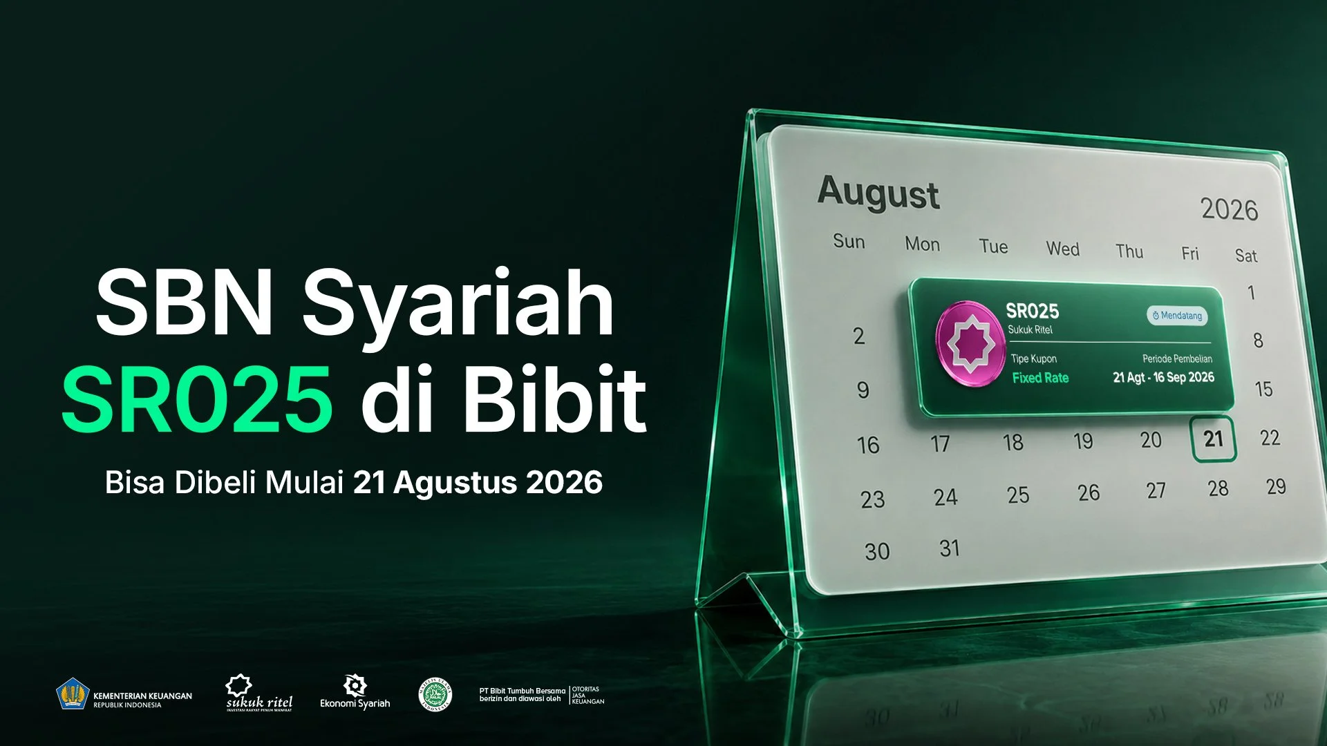 SBN Syariah SR025 Segera Terbit 21 Agustus, Imbal Hasil Fixed Rate