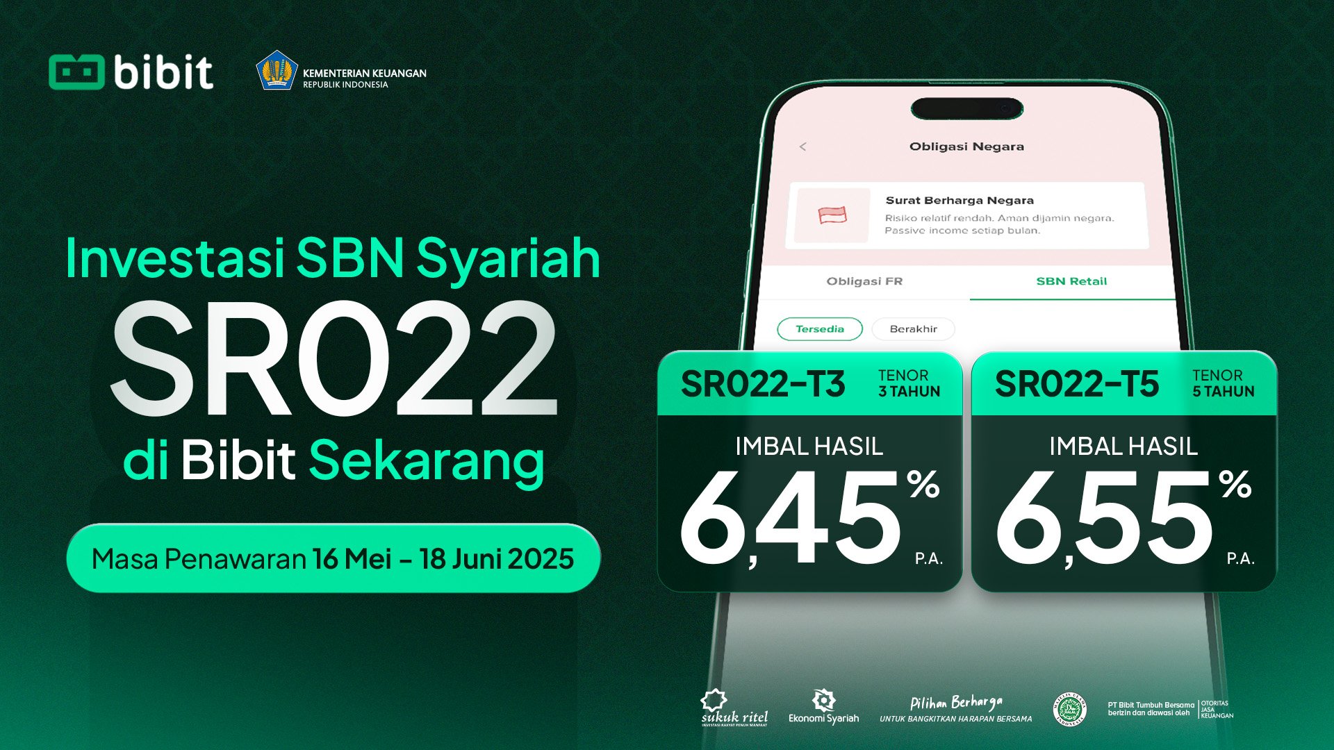 SR022 SBN Syariah Sudah Bisa Dibeli di Bibit