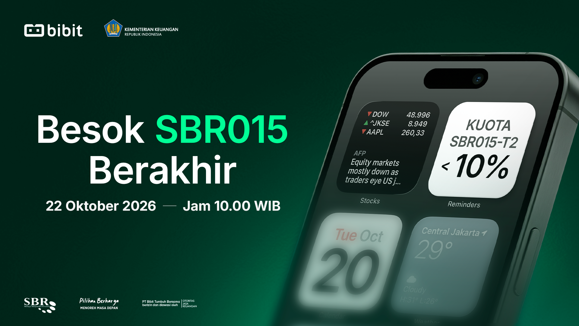 SBN SBR015 Berakhir Besok, Kuota Semakin Menipis 