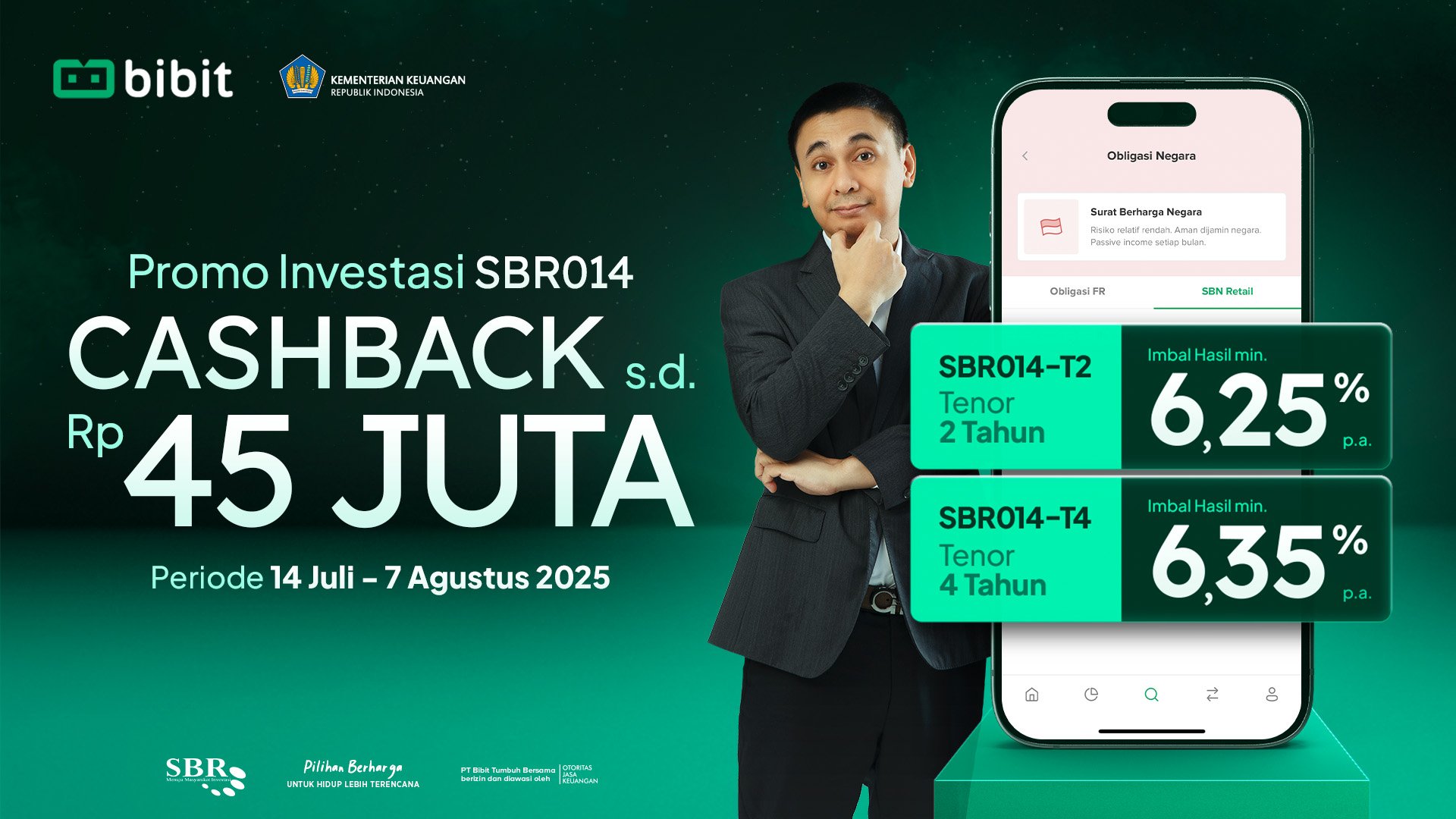PROMO: Investasi SBR014 di Bibit Bisa Dapat Cashback up to Rp45 Juta 