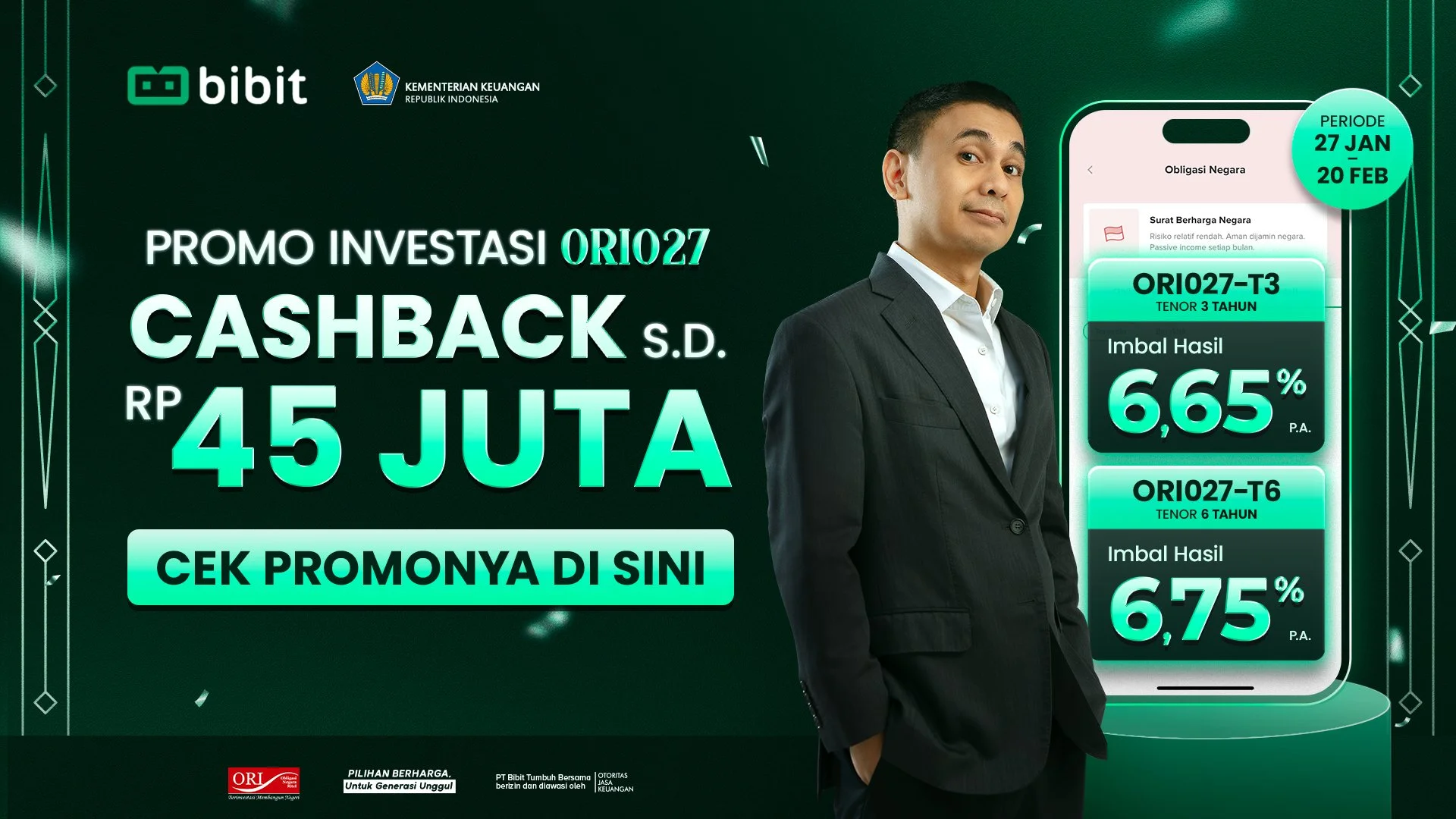 PROMO! Investasi ORI027 di Bibit dan Raih Cashback hingga Rp45 Juta