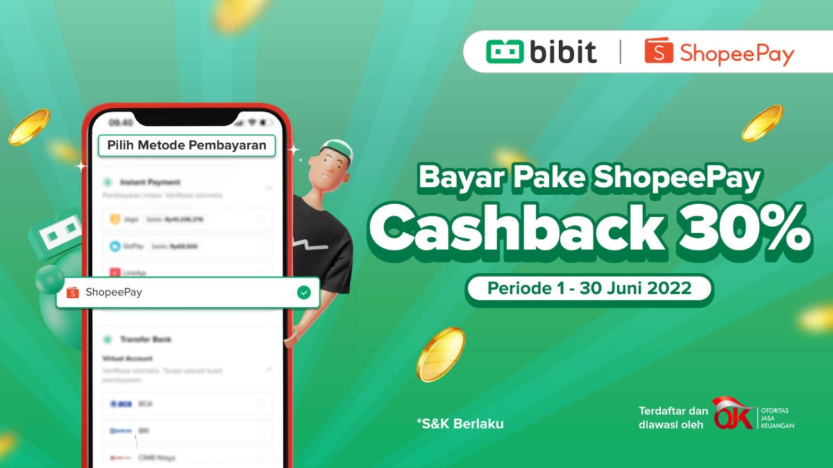 Promo Juni 2022: Cashback 30% Nabung Reksa Dana Pakai ShopeePay!