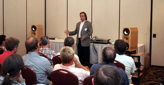 —- Bob Smith discussing the NuForce S-9 loudspeaker. —-