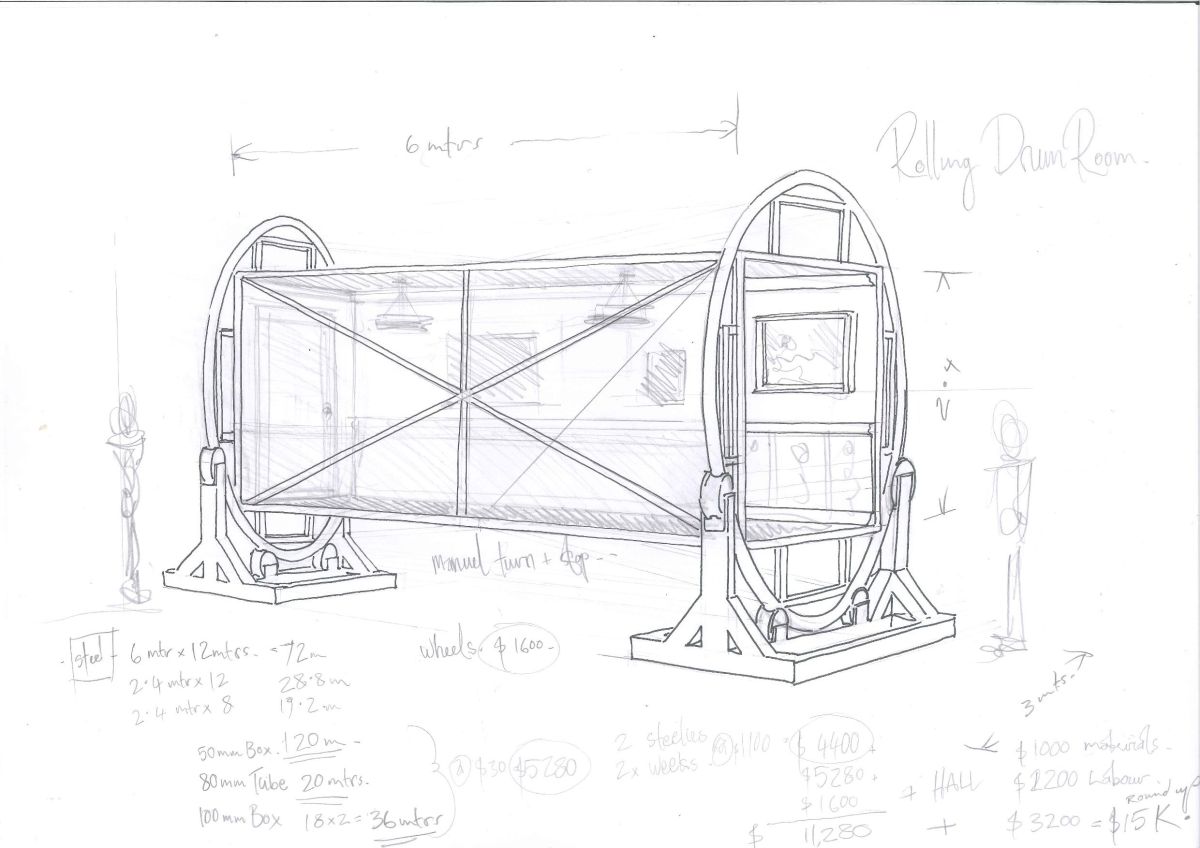 Concept for a rolling room set.