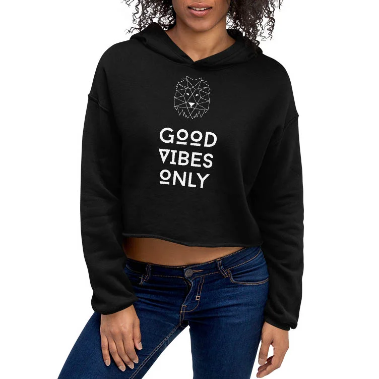 Good Vibes Only Crop Hoodie