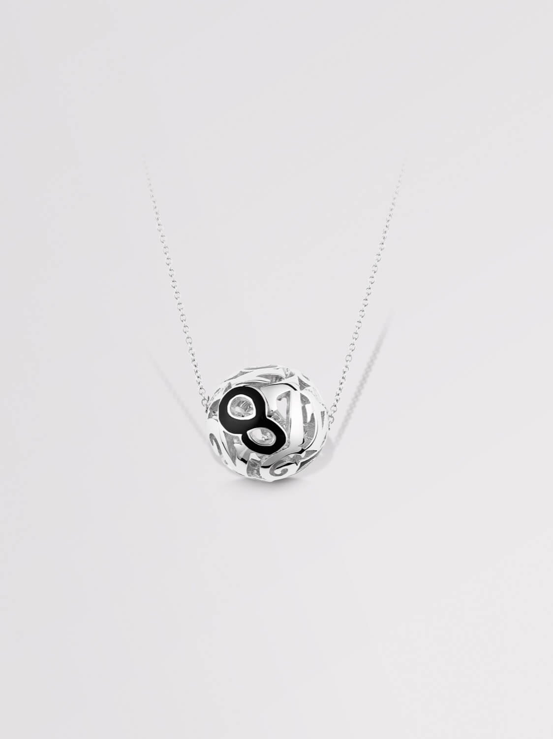 Black Enamel Medium Boule Pendant