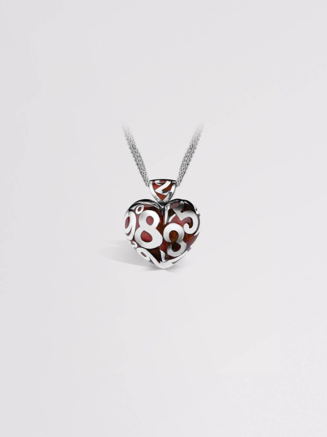 Red Enamel Talisman Heart Small Pendant
