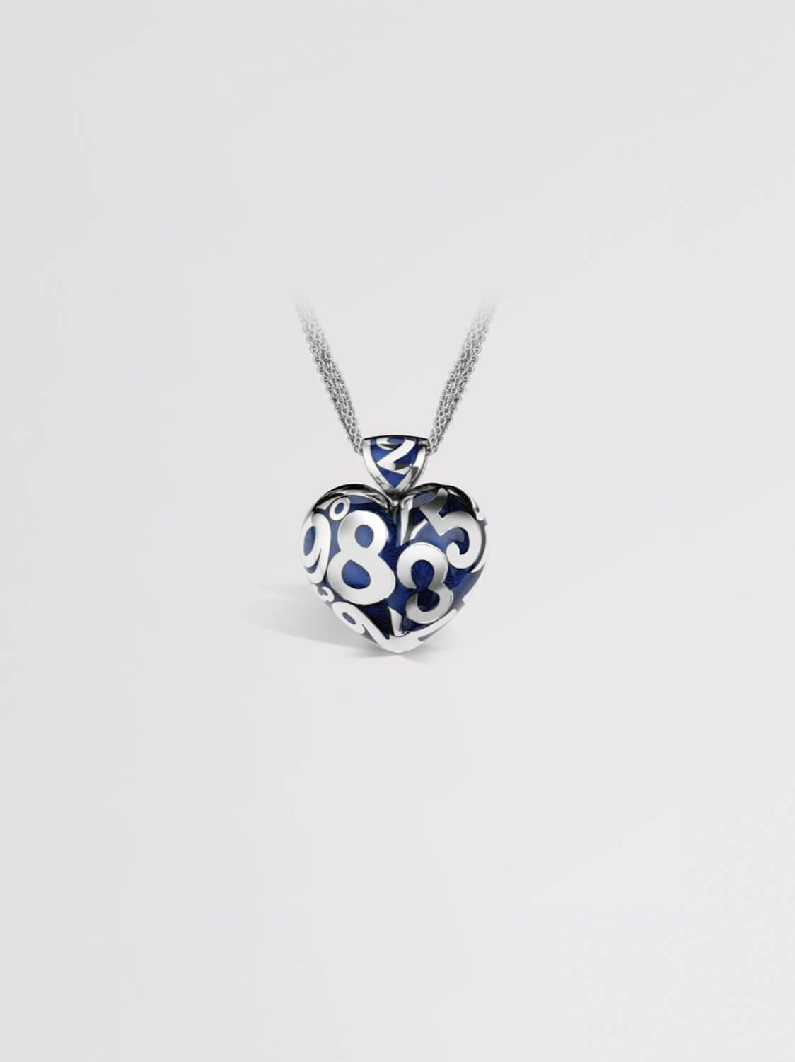 Blue Enamel Talisman Heart Small Pendant