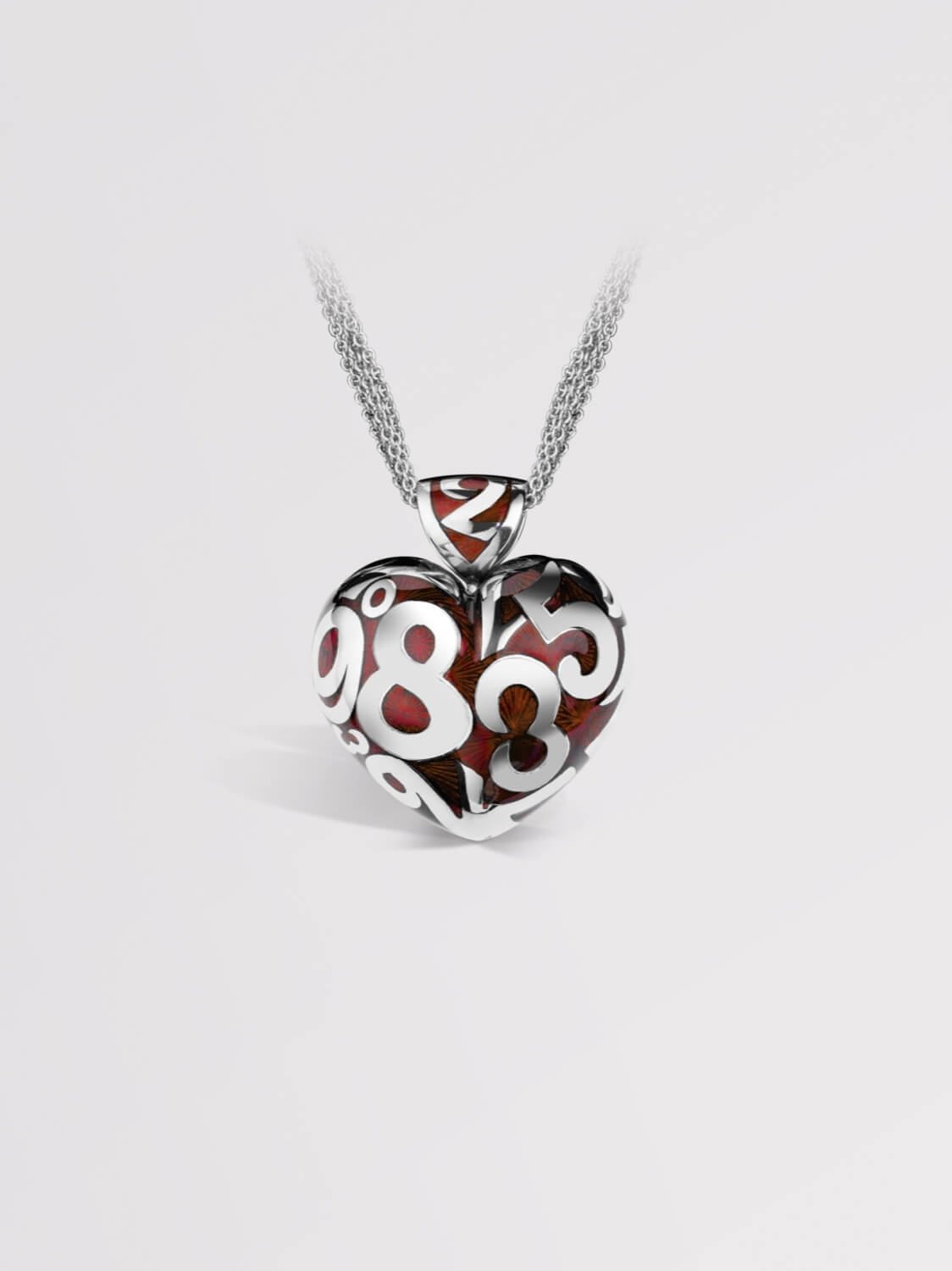 Red Enamel Talisman Heart Large Pendant