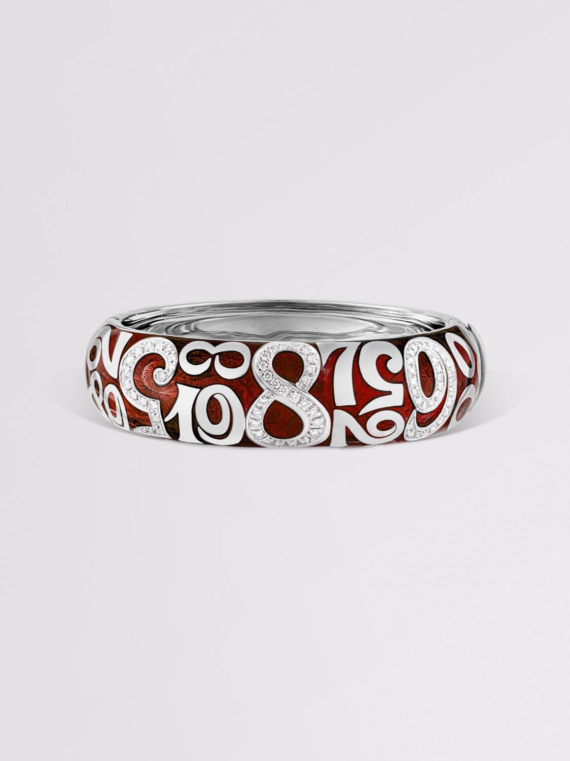 Red Enamel Talisman Diamond Bracelet