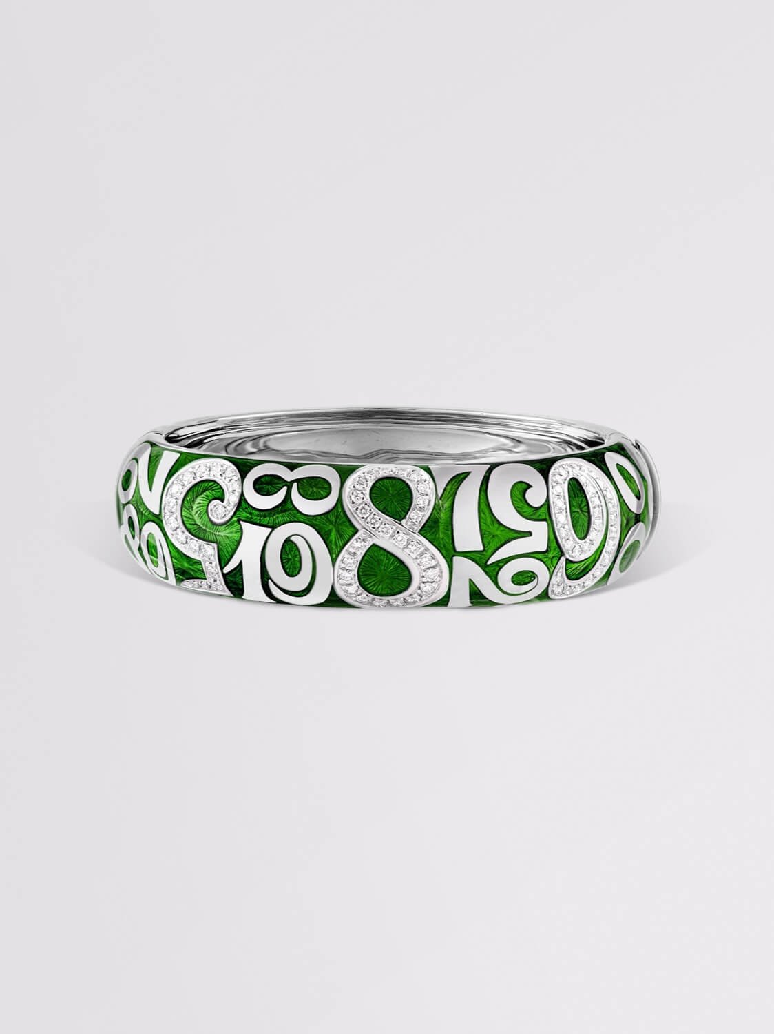 Green Enamel Talisman Diamond Bracelet