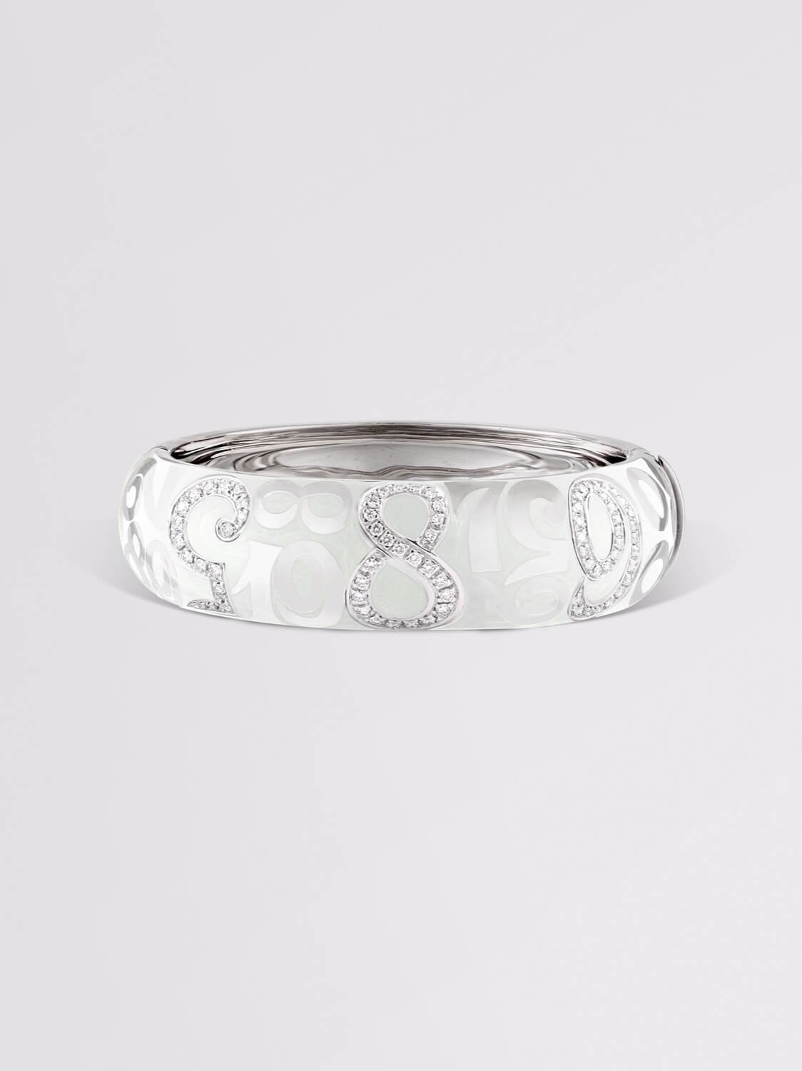 White Enamel Talisman Diamond Bracelet