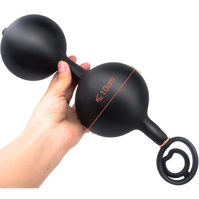 sex toys for men anal Inflatable Butt Plug Anal Beads + Cock/Ball Rings — Hercules BDSM