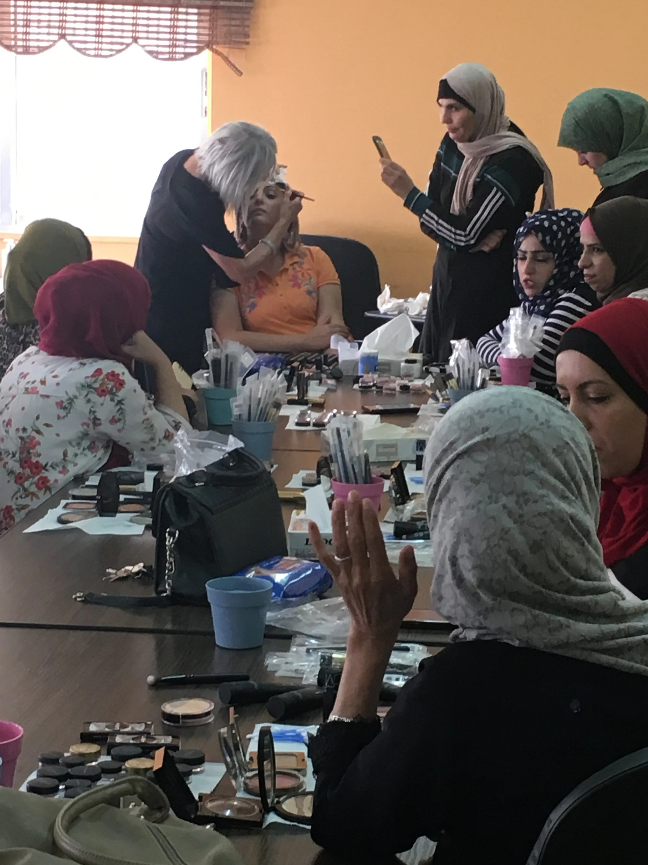  LCF's  Liz McLafferty  in makeup workshop 