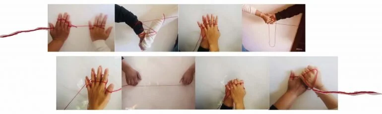 Image: Mingjie Yang&nbsp; Ways of winding and connecting.&nbsp; The red rope is like the power of invisible traction