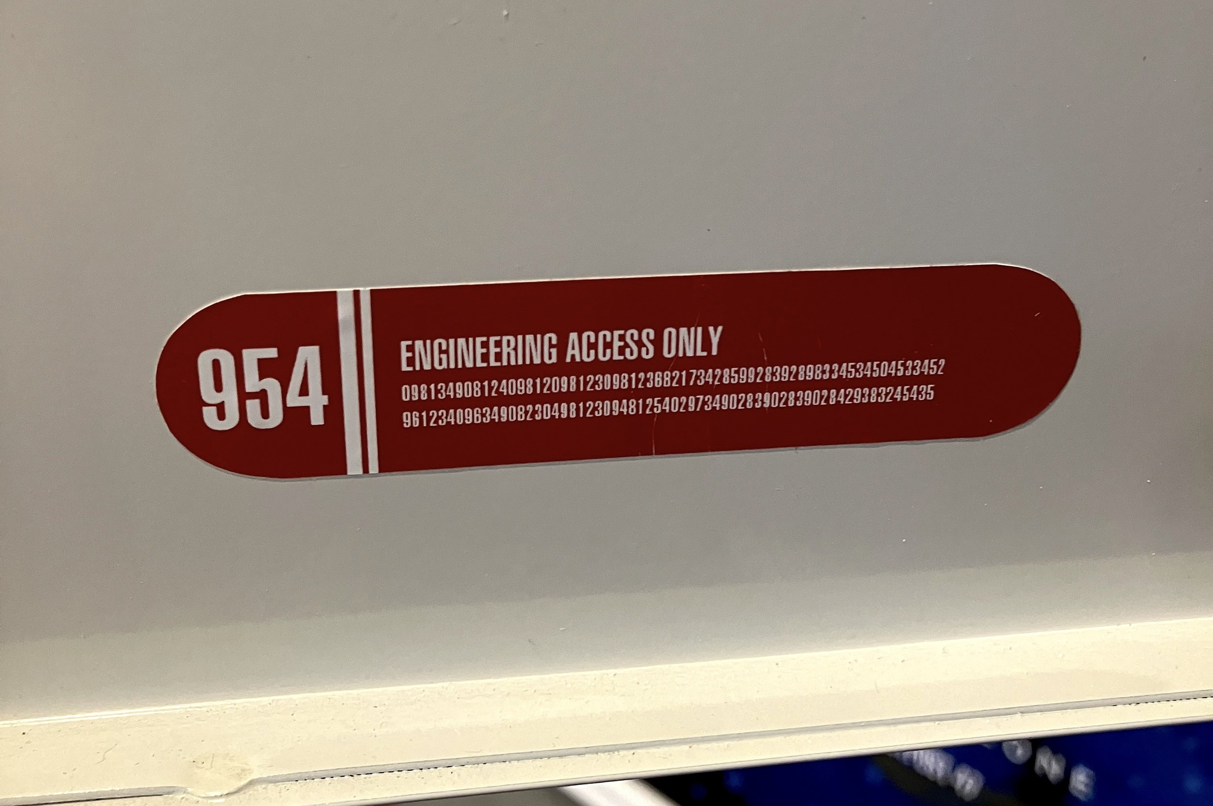  Location tag. Appears on panels and equipment throughout modern Trek. Too small to read onscreen, they usually conceal a joke: 